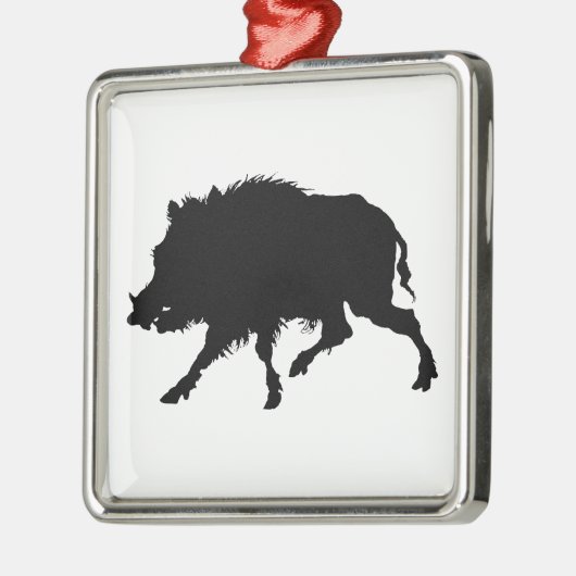Wilder Eber-oder wildes Schwein-elegante Silbernes Ornament (Links)