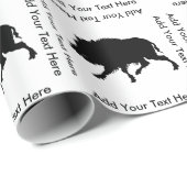 Wilder Eber-Schwarz-Silhouette-Gewohnheits-Text Geschenkpapier (Rolleneckpunkt)