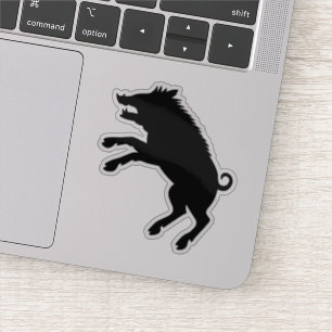 Wilder Eber-Schwarzweiss-Silhouette Aufkleber
