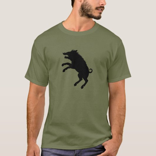 Wilder Eber-Schwarzweiss-Silhouette T-Shirt (Vorderseite)