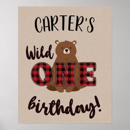 Wilder EIN Karobär Geburtstagsparty Poster (Vorne)