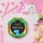 Wilder Einer Dinosaurier-Junge Erster Geburtstag Pappteller (Party)