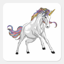 Wilder Einhorn-Aufkleber mit Regenbogenmähne und g