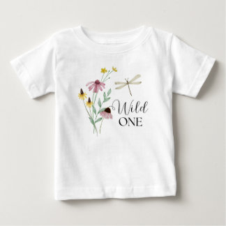 Wilder Eins - Erstes Geburtstags-Blumenhemd Baby T-shirt