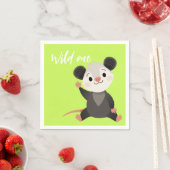 Wilder Einzigartiger Opossum Süße Grüne Waldparty Serviette (Beispiel)