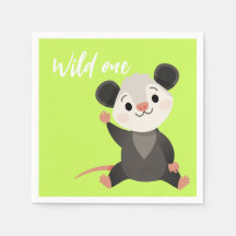 Wilder Einzigartiger Opossum Süße Grüne Waldparty