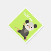 Wilder Einzigartiger Opossum Süße Grüne Waldparty Serviette (Ecke)