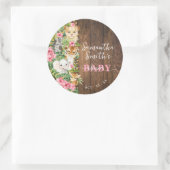 Wilder Einzigartiger Tier-Rustikal-Safari-Rosa-Bab Runder Aufkleber (Tasche)