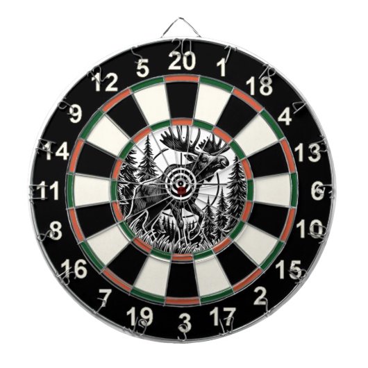 Wilder Elch im Wald Ziel Dartscheibe (vorne)