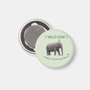 Wilder Elefant Geburtstagsandenken Magnet