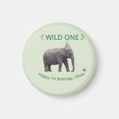 Wilder Elefant Geburtstagsandenken Magnet (Vorne)