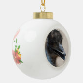 Wilder Emu Keramik Kugel-Ornament (Links)