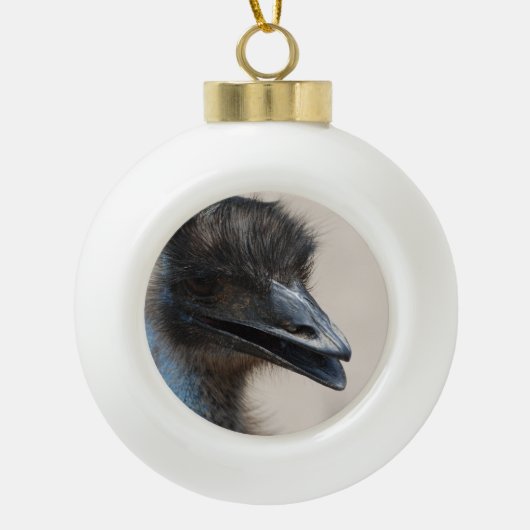Wilder Emu Keramik Kugel-Ornament (Vorderseite)