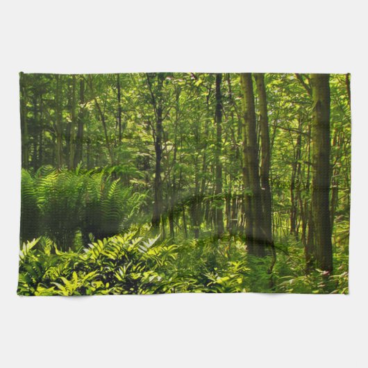 Wilder Farn abstrakt Geschirrtuch (Horizontal)