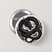 Wilder Feuerdrache Rundbutton 🐉🔥 FantasyButton Button (Vorne & Hinten)