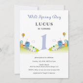 Wilder Frühlingstag 1. Geburtstag Einladung (Vorderseite)