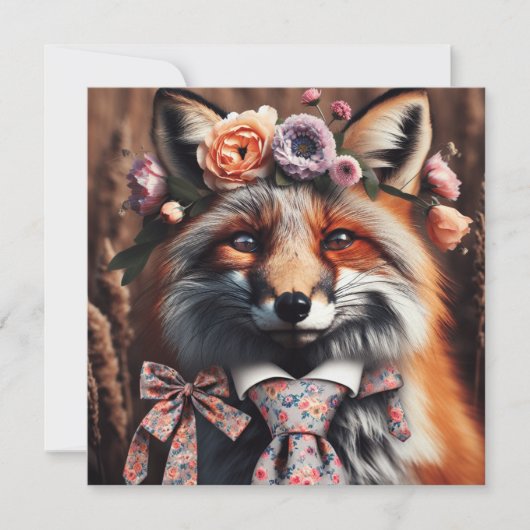 Wilder Fuchs mit Krawatte süß (Vorderseite)