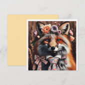 Wilder Fuchs mit Krawatte süß Einladung (Vorne/Hinten)