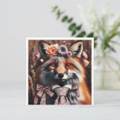 Wilder Fuchs mit Krawatte süß Einladung (Stehend Vorderseite)