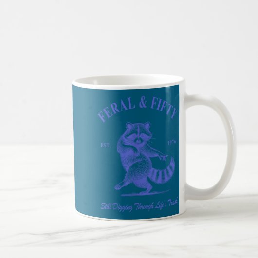 Wilder Fünfzigster 50. Geburtstag Waschbär Grafik Kaffeetasse (Rechts)