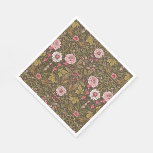 Wilder Garten auf Kaffeebrasse Serviette (Ecke)