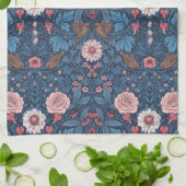 Wilder Garten in blau Geschirrtuch (Gefaltet)