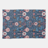 Wilder Garten in blau Geschirrtuch (Horizontal)