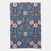 Wilder Garten in blau Geschirrtuch (Vertikal)
