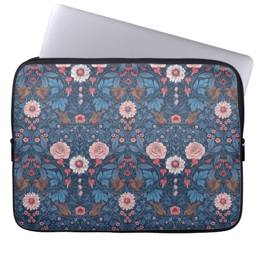 Wilder Garten in blau Laptopschutzhülle (Vorderseite)