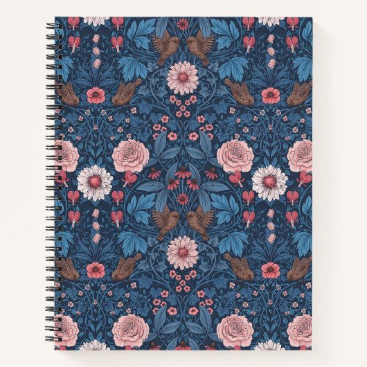 Wilder Garten in blau Notizblock (Vorderseite)