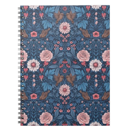 Wilder Garten in blau Notizblock (Vorderseite)