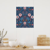 Wilder Garten in Blau Poster (Küche)