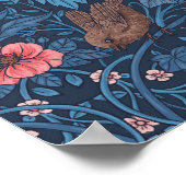 Wilder Garten in Blau Poster (Ecke)