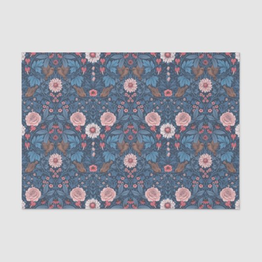 Wilder Garten in blau Seidenpapier (Vorderseite)