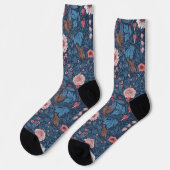 Wilder Garten in blau Socken (Linkes Detail)