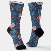 Wilder Garten in blau Socken (Gewinkelt)