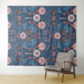 Wilder Garten in blau Wandteppich (Beispiel (Horizontal))