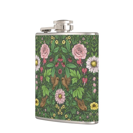 Wilder Garten in Grün Flachmann (Links)