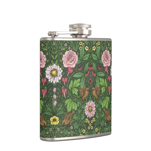 Wilder Garten in Grün Flachmann (Rechts)