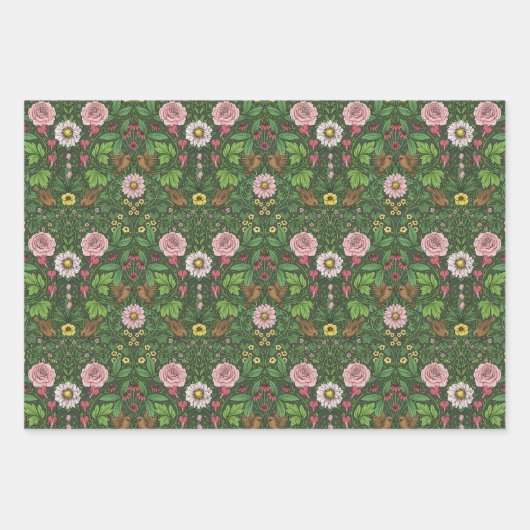 Wilder Garten in Grün Geschenkpapier Set (Vorderseite 3)