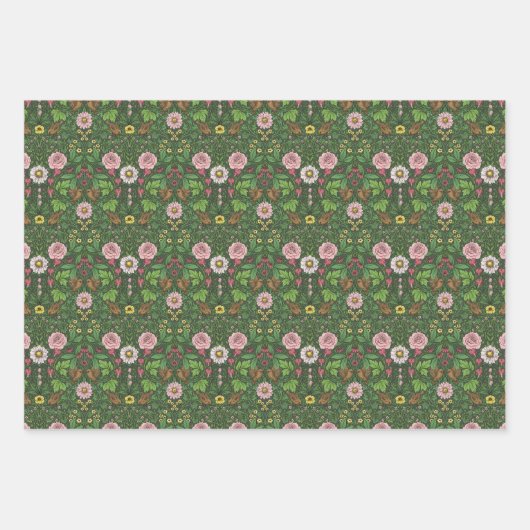 Wilder Garten in Grün Geschenkpapier Set (Vorderseite 2)