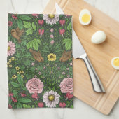 Wilder Garten in Grün Geschirrtuch (Viertel Falte)