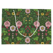 Wilder Garten in Grün Große Geschenktüte (Rückseite)