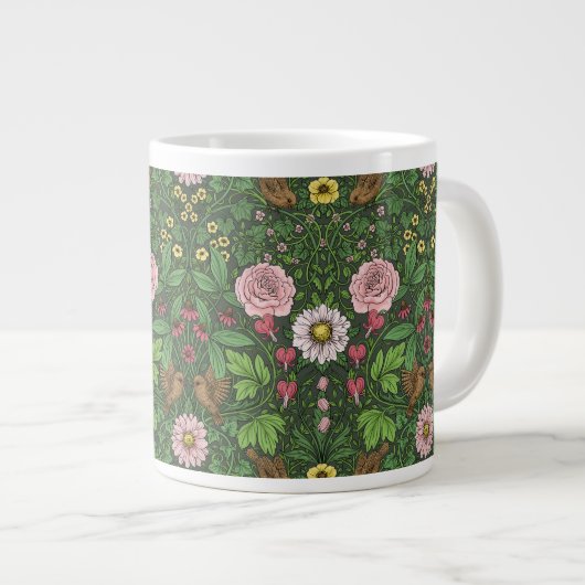 Wilder Garten in Grün Jumbo-Tasse (Vorderseite Rechts)