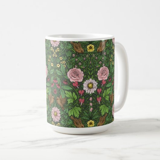 Wilder Garten in Grün Kaffeetasse (VorderseiteRechts)