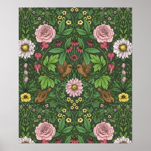 Wilder Garten in Grün Poster (Vorne)