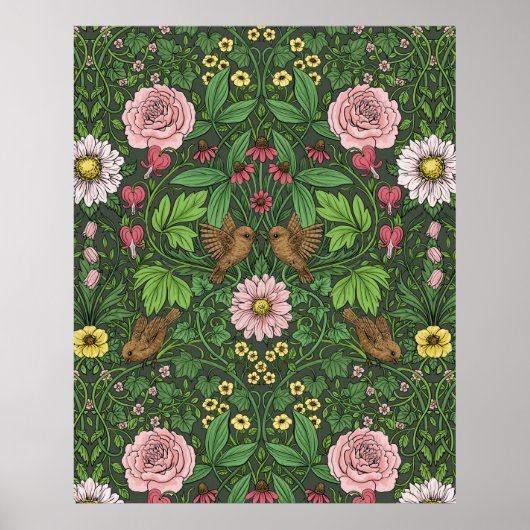Wilder Garten in Grün Poster (Vorne)