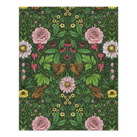 Wilder Garten in Grün Poster (Vorderseite)