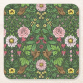 Wilder Garten in Grün Rechteckiger Pappuntersetzer (Vorderseite)