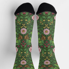 Wilder Garten in Grün Socken